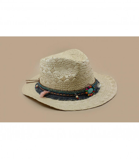 M by Flechet chapeau cowboy femme paille